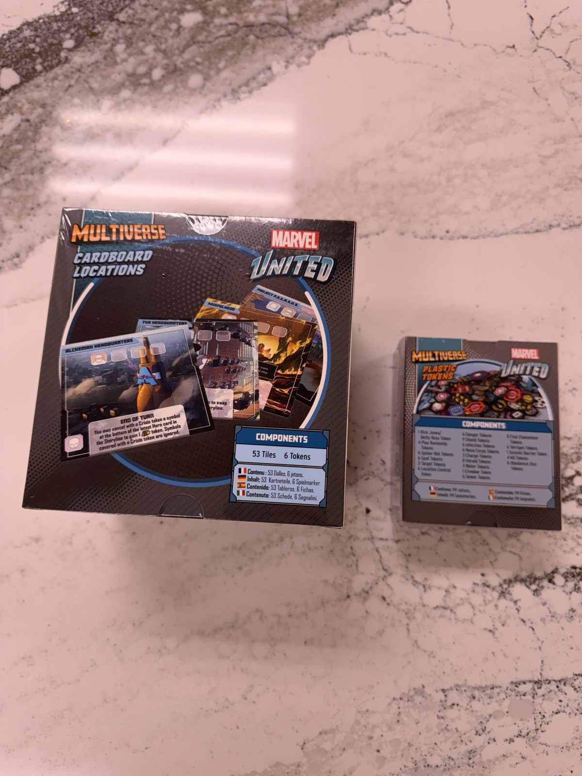 CMON Marvel United Multiverse Plastic Tokens + Cardboard Locations Kickstarter