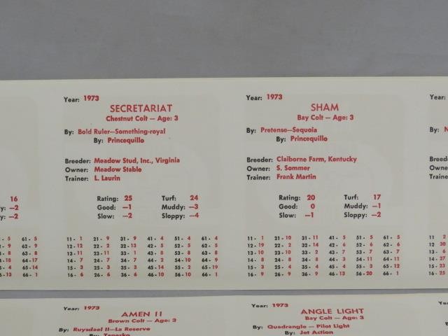 Vintage APBA Sports American SADDLE HORSE RACING Game & 1973 SECRETARIAT Season