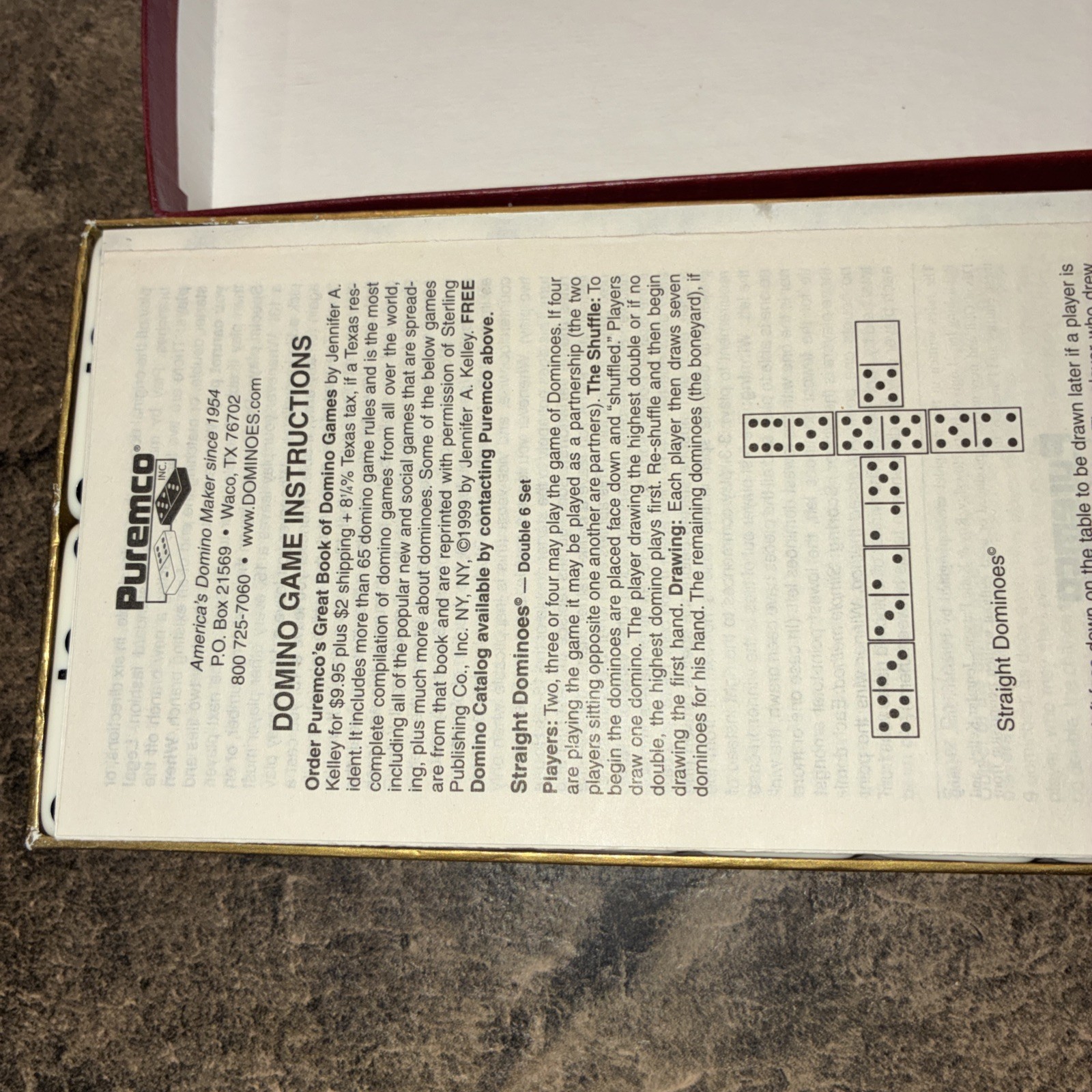 Vintage Puremco Extra Thick Dominoes Complete w/Box USA