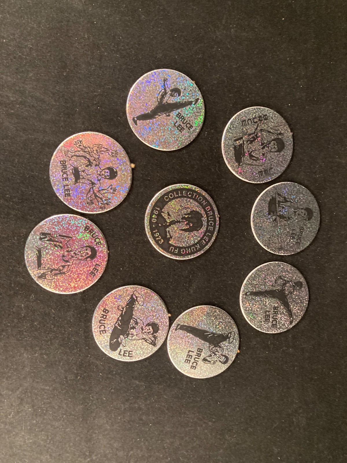 Bruce Lee Kung Fu Collection (9) Foil Pog Set 1993 Vintage