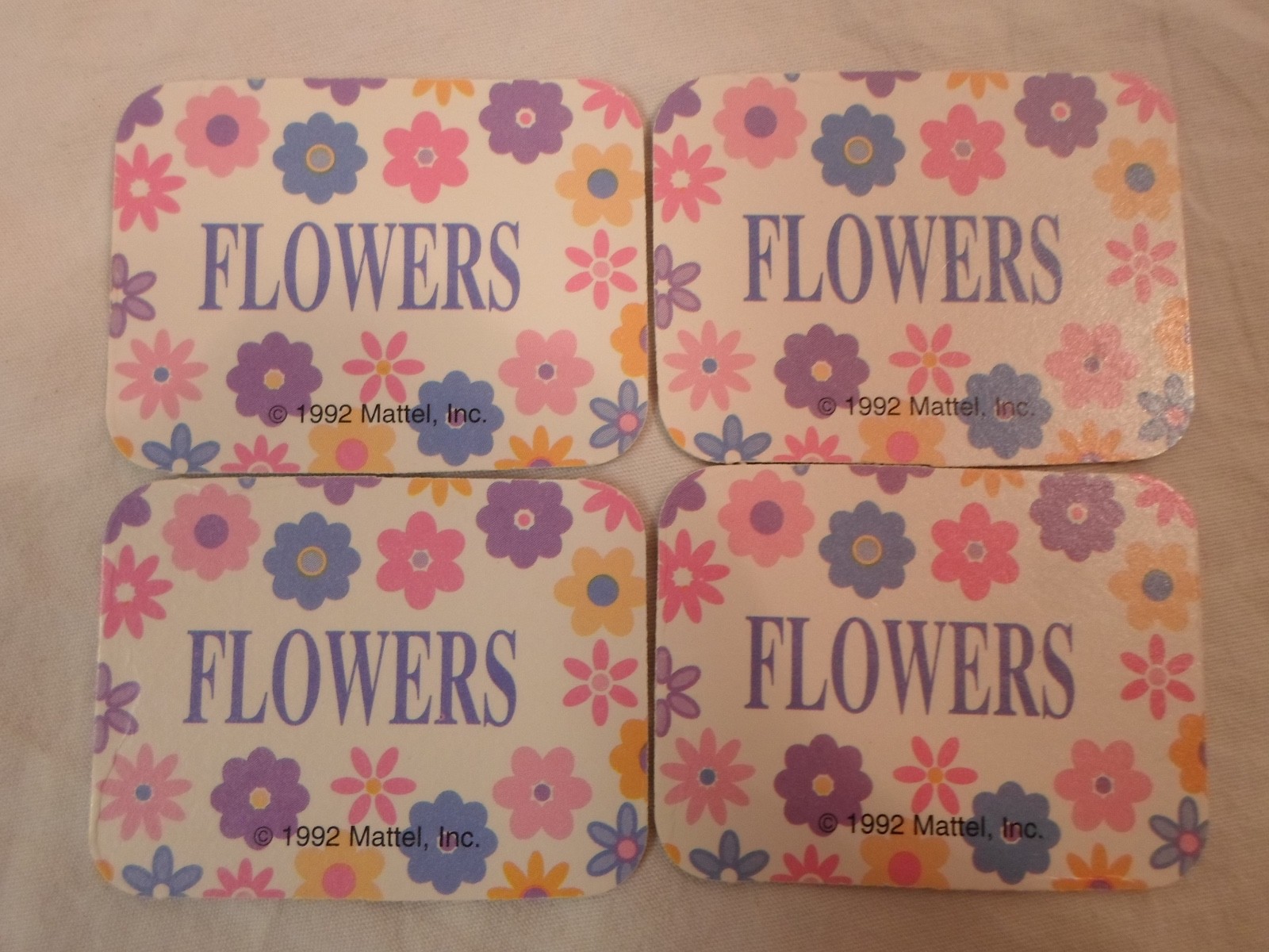 *Replacement Part* Barbie Dream Date Board Game 1992 *Lot of 4 Flower Gift Card*