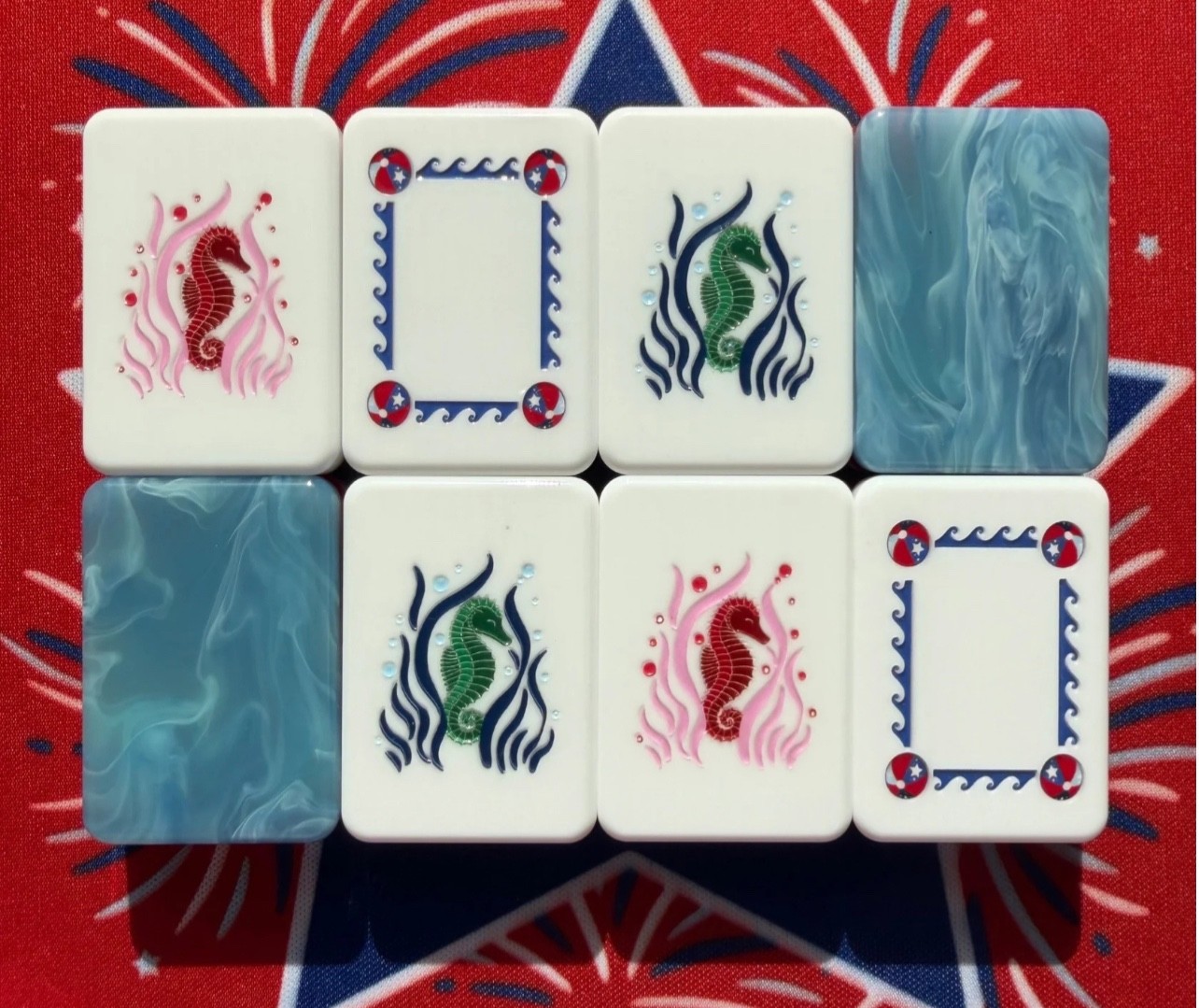 American Mahjong Game Set, 160 tiles Ice blue 🇺🇸Mah Jong Tiles,+storage Bag