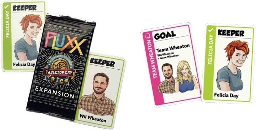Fluxx Promo Cards – 2015 Tabletop Day – 10 Cards – Wil Wheaton & Felicia Day