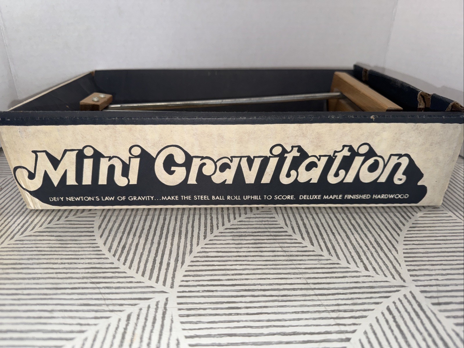 Vintage 1971 Gravitation Shoot The Moon Wood Game w/ Metal Ball + Original Box