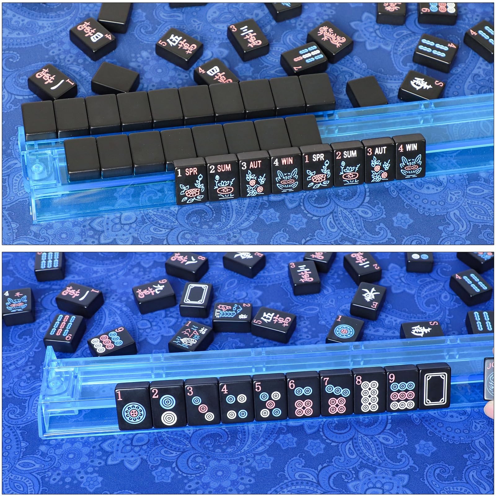 GUSTARIA American Mahjong Tiles (1.2”,Tiles Only), 166 1.2”×0.9”×0.5”, Black