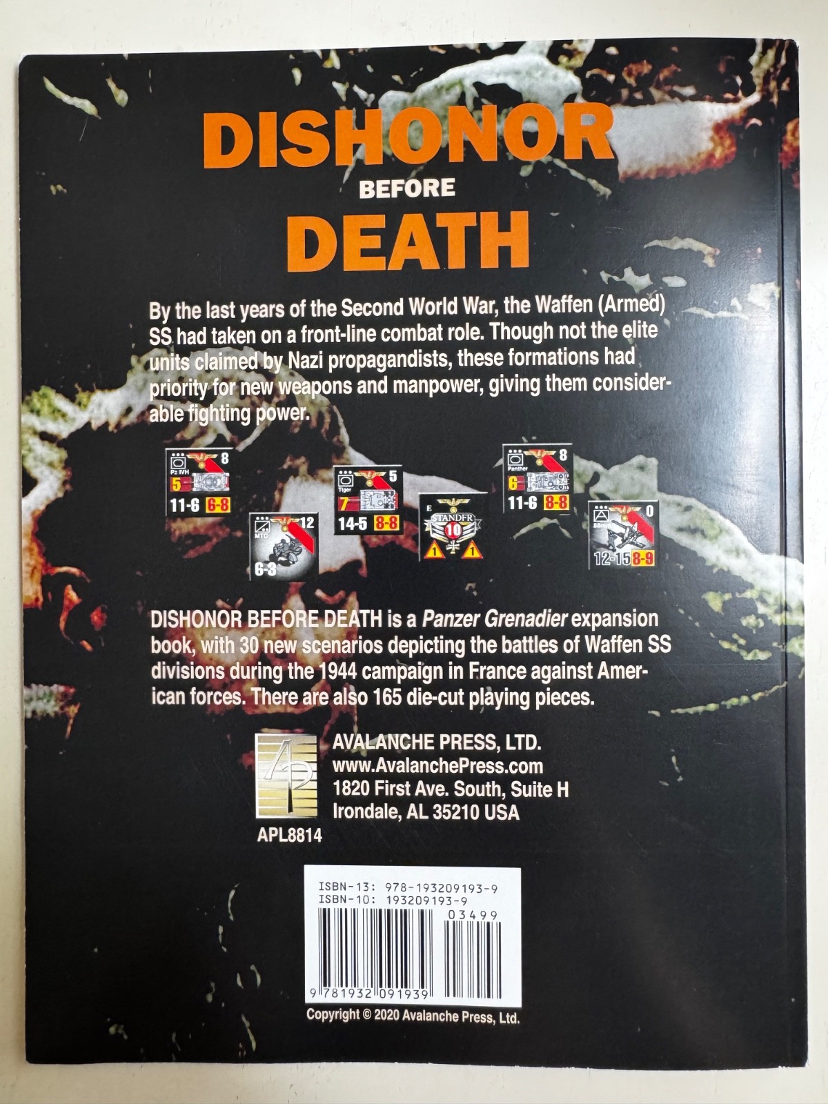 Avalanche Press Dishonor b4 Death The Waffen SS France 1944 Panzer Expans. incom