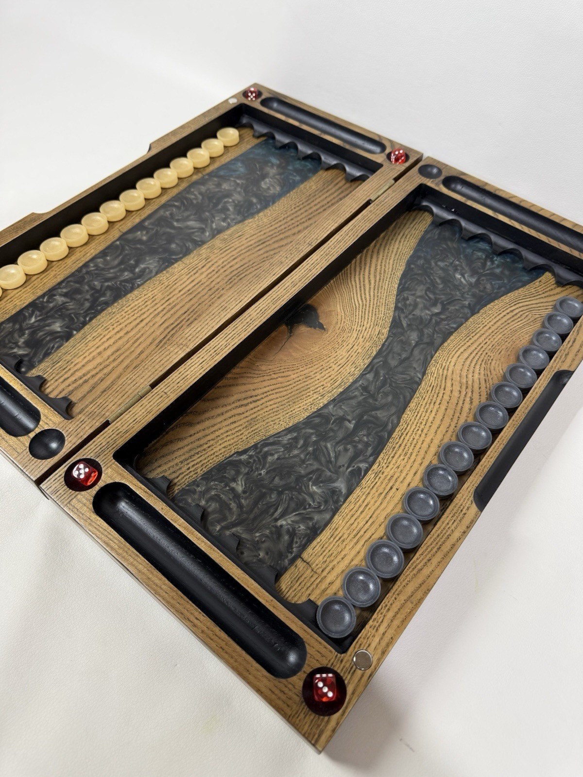 Luxury Wooden Backgammon with Epoxy Resin