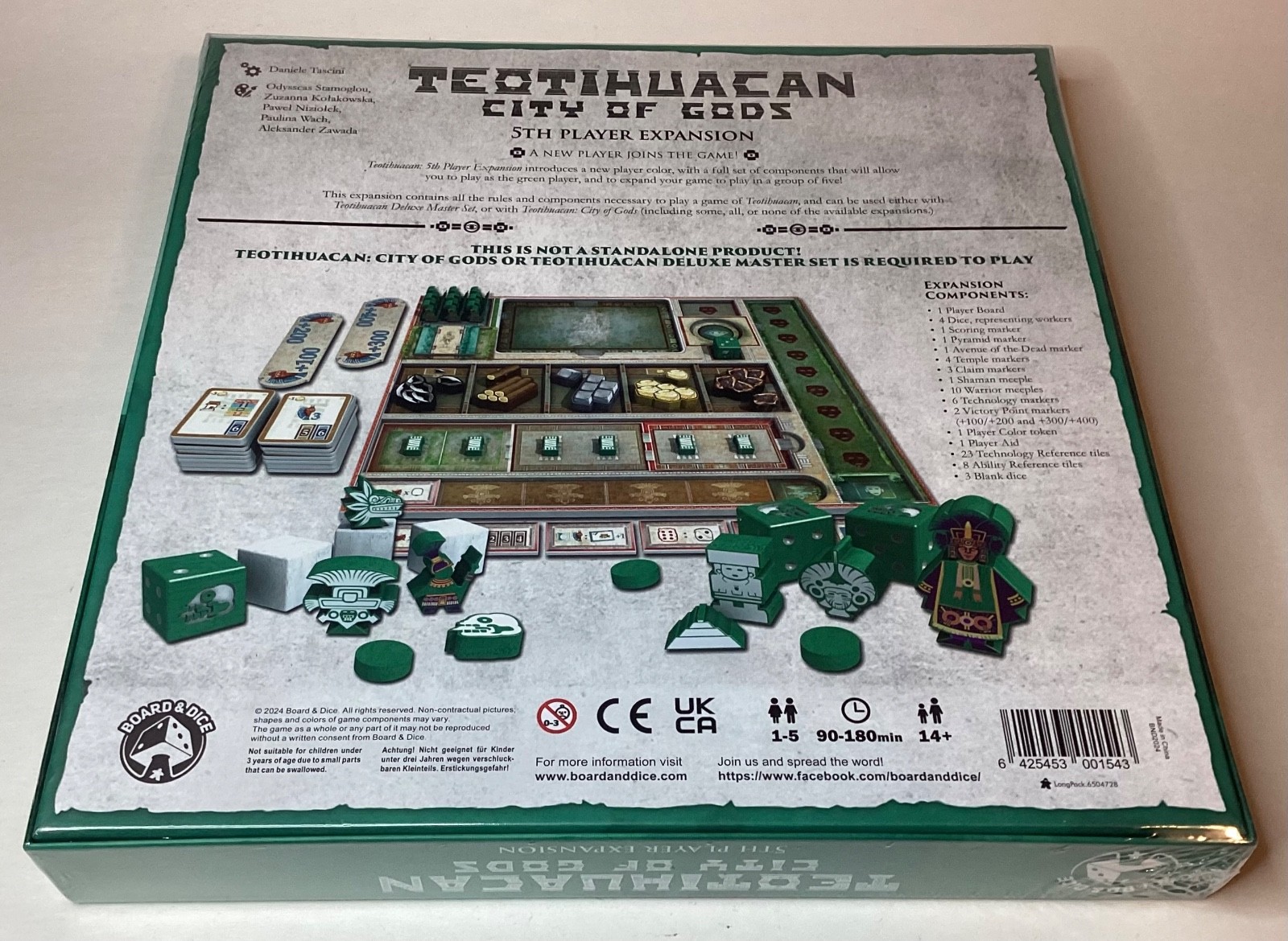 NEW TEOTIHUACAN CITY OF GODS 5TH PLAYER EXPANSION- GREEN PLAYER AGES 14+