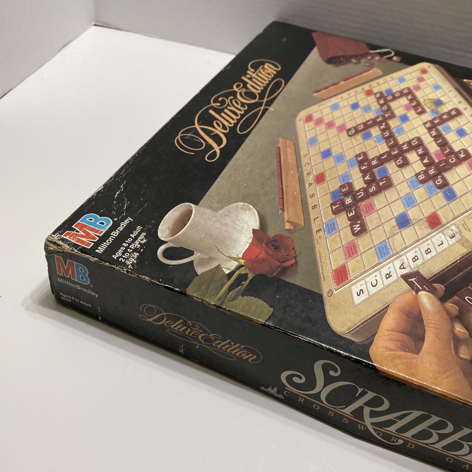 Vtg Scrabble Deluxe Edition Game Turntable Rotating Board 1989 100% Complete