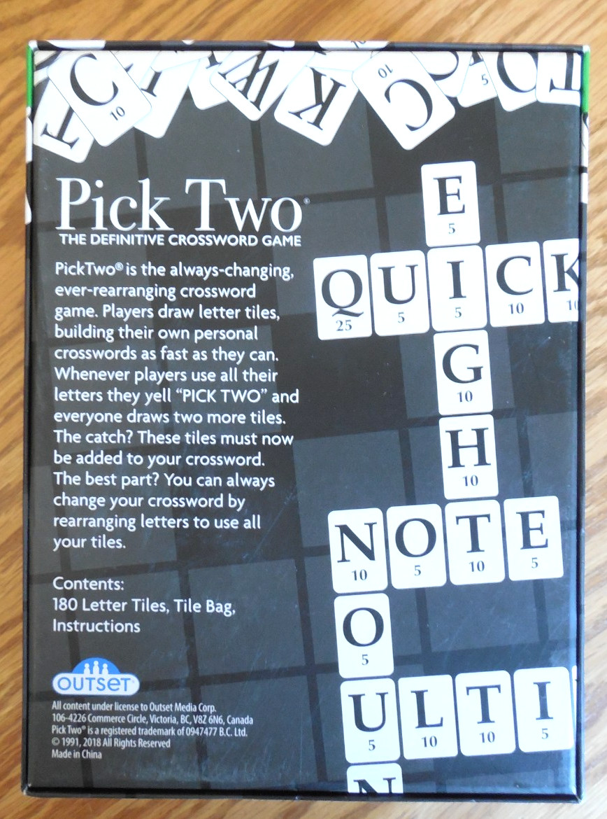 NEW Outset Games “Pick Two” The Definitive Crossword Game 3-6 Players Age 8+