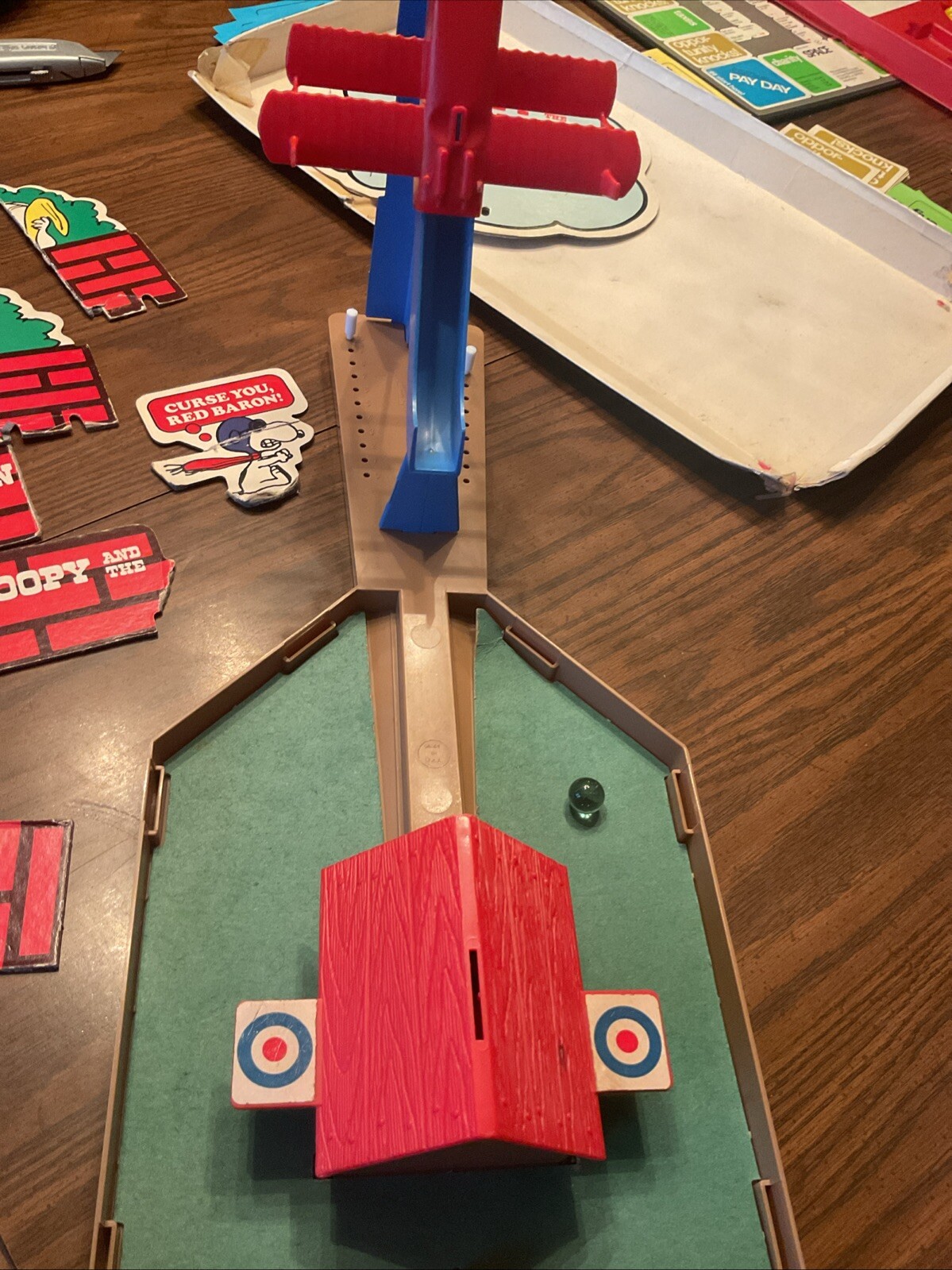 Vintage 1970 Milton Bradley Snoopy and the Red Baron Skill and Action As Is