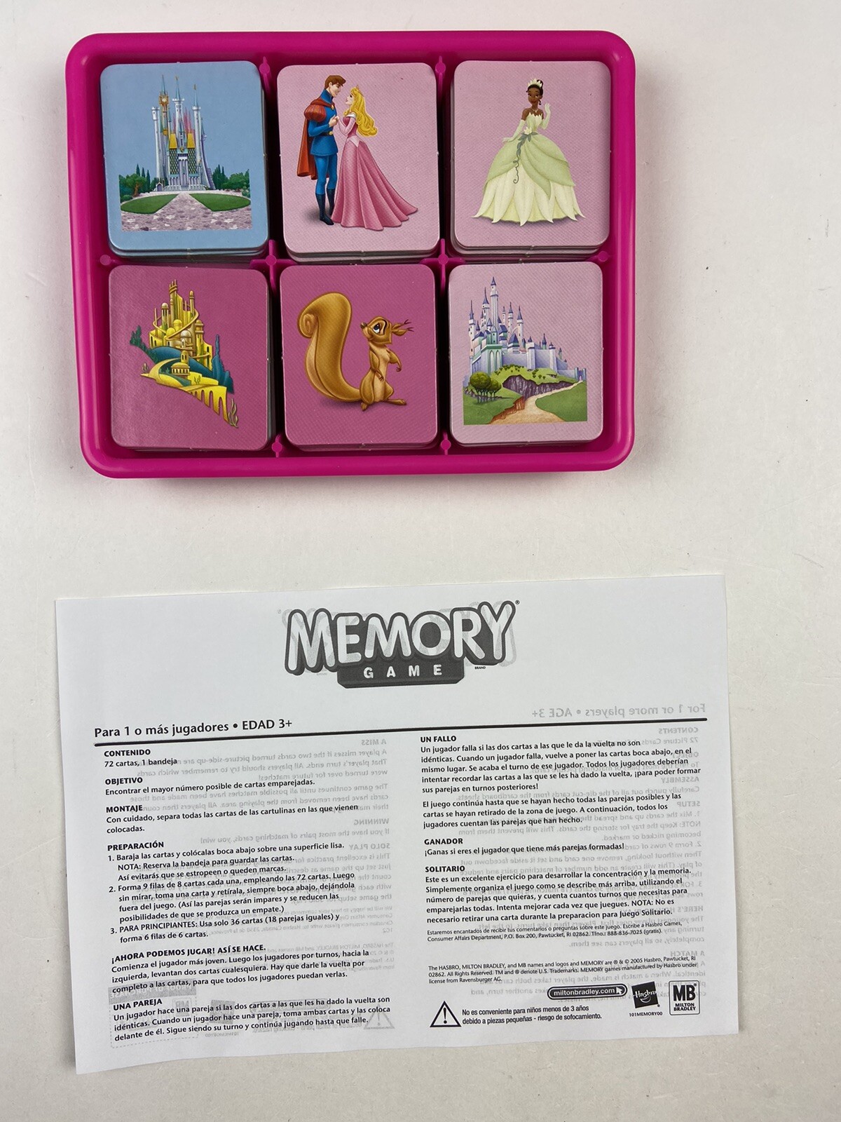 Memory Disney Princess Edition Matching Game By Hasbro 2010 COMPLETE! EUC
