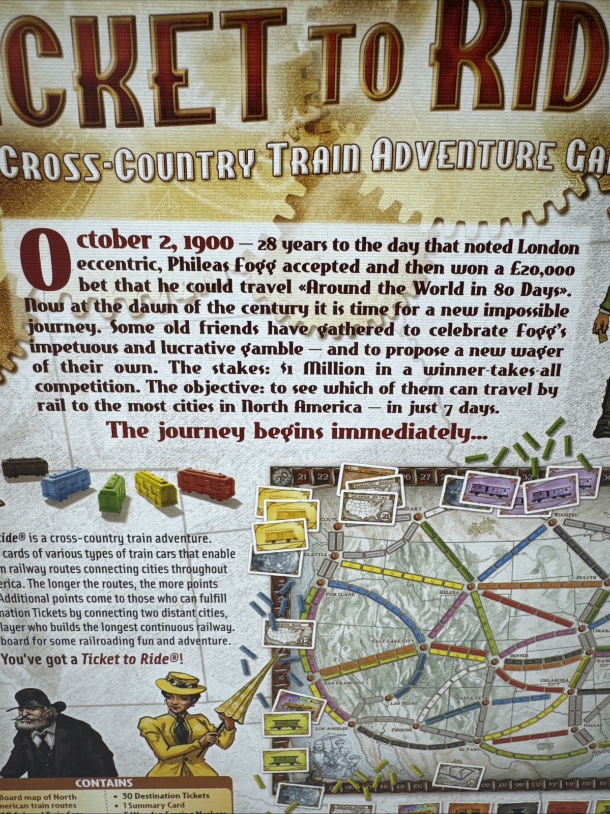 Days of Wonder Ticket To Ride by Alan R Moon Train Adventure Board Game Complete