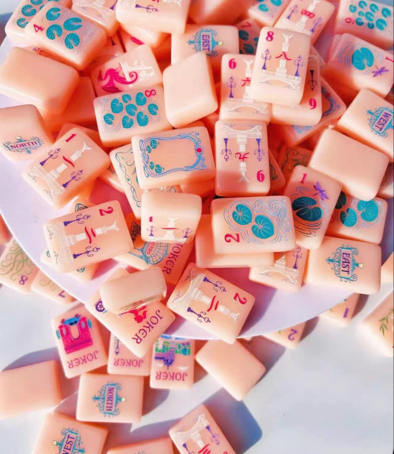 2026 Pink American Mahjong Game Set, 160 Paris Mah Jong Tiles ,