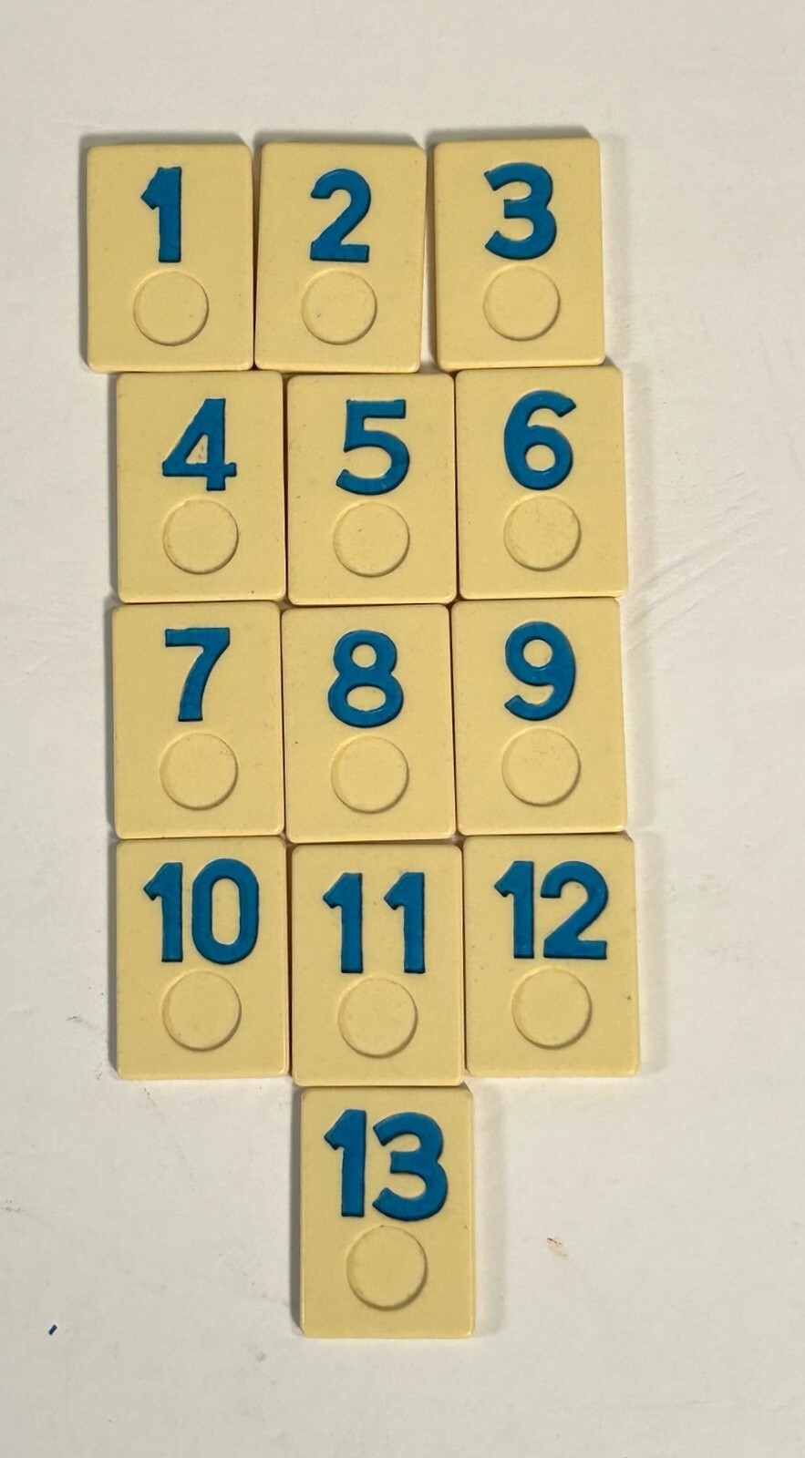 The Original Rummikub Tile Game Replacement Parts Crafts Tiles 1-13 Blue Set
