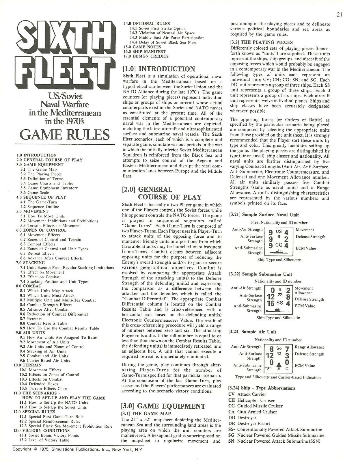 Strategy & Tactics S&T #48 Sixth Fleet Modern Naval unpunched FS