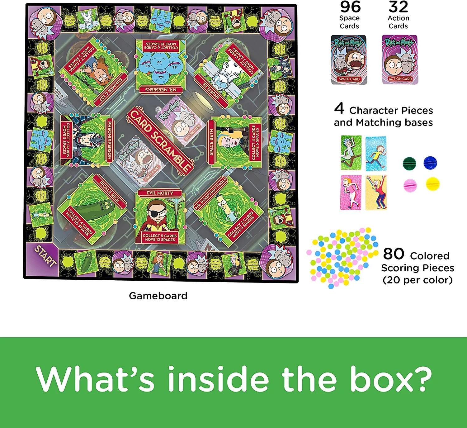 Rick and Morty Card Scramble Board Game