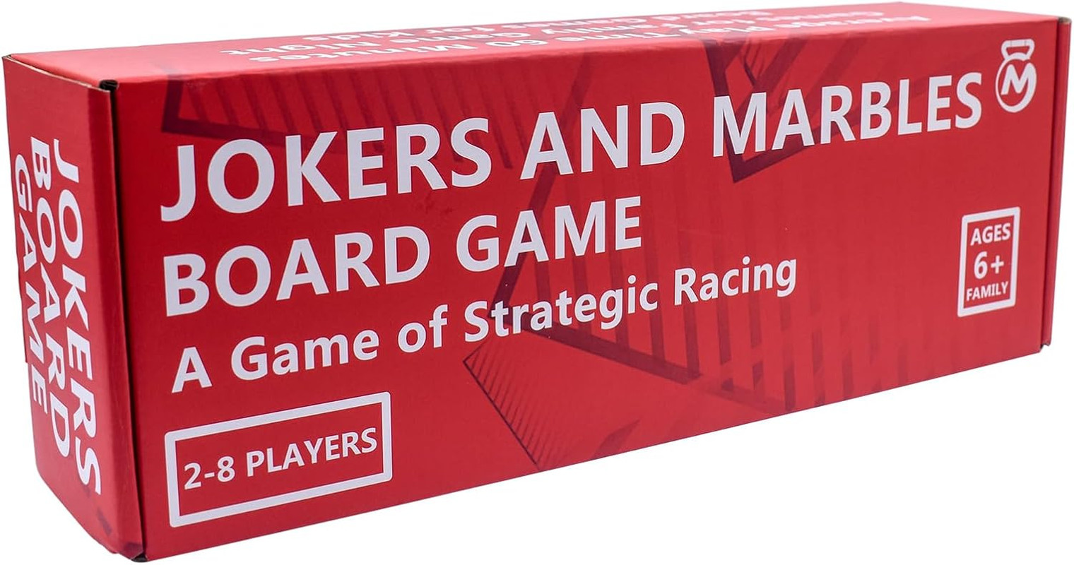 Jokers and Marbles Board Game – Solid Wood Pegs and Jokers Board Game Set for 2-