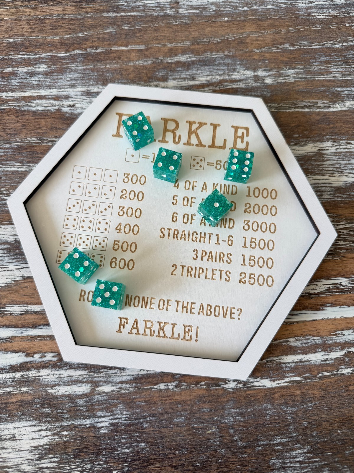 Resin Dice Set 6pcs – Mermaid Sparkles Teal – Handmade Replacement Dice Games