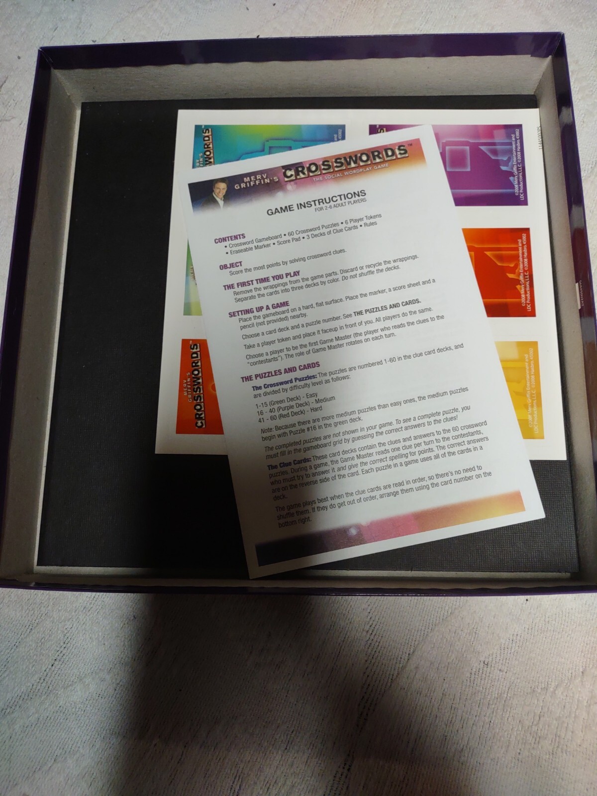 Merv Griffin’s Crosswords Social Wordplay Board Game 2008 Parker Brothers