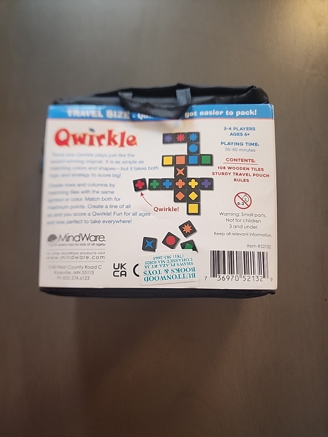 NEW SEALED – MindWare Travel Size Qwirkle – Ages 6+ | 2-4 players