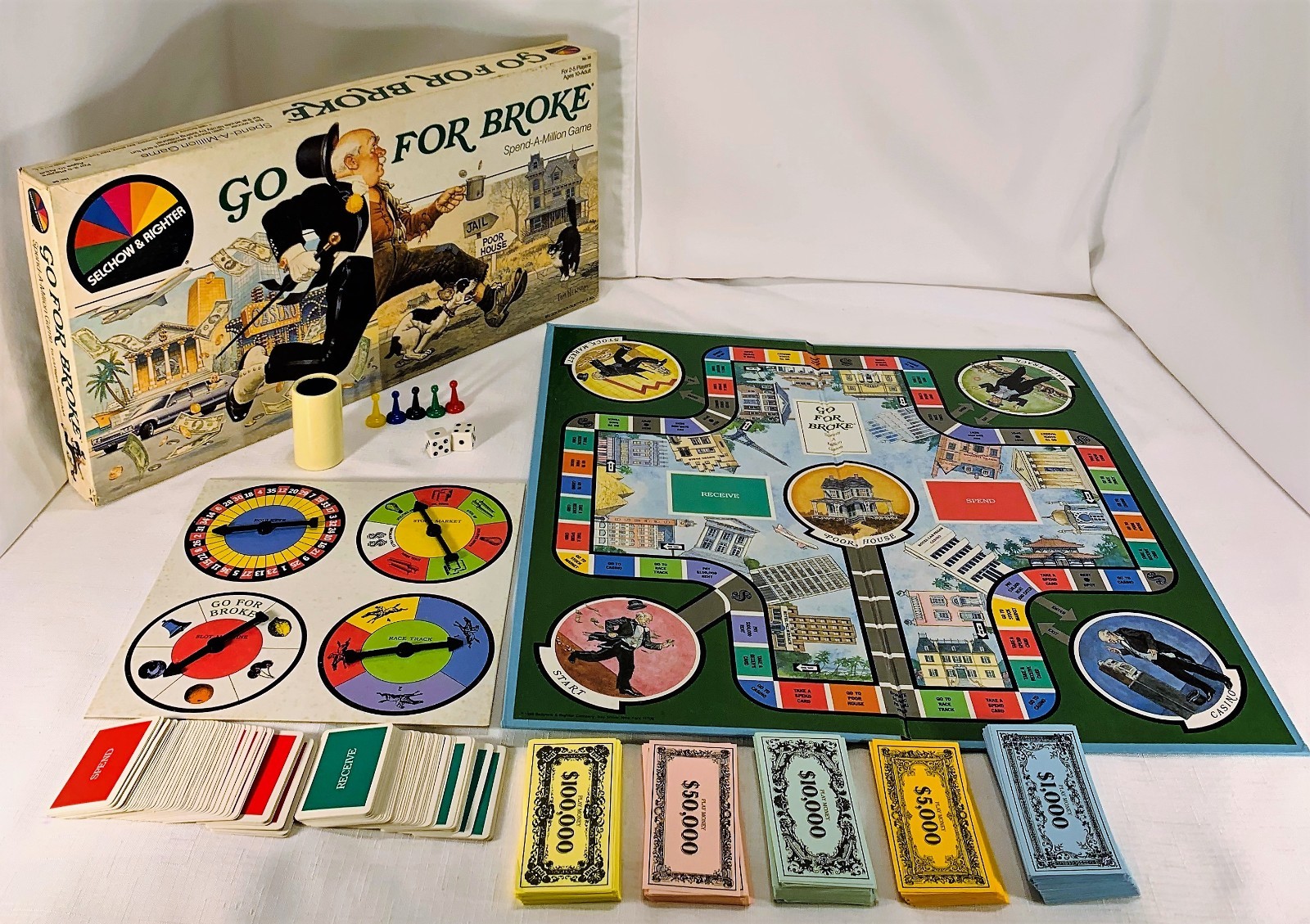 1985 Go For Broke Board Game by Selchow & Righter Complete in Good Condition