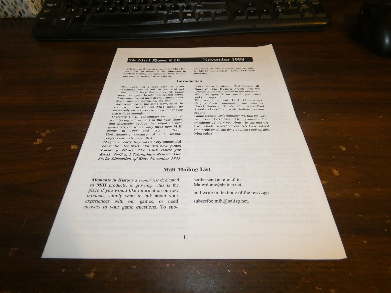Decision Games: The Moments in History Report #10