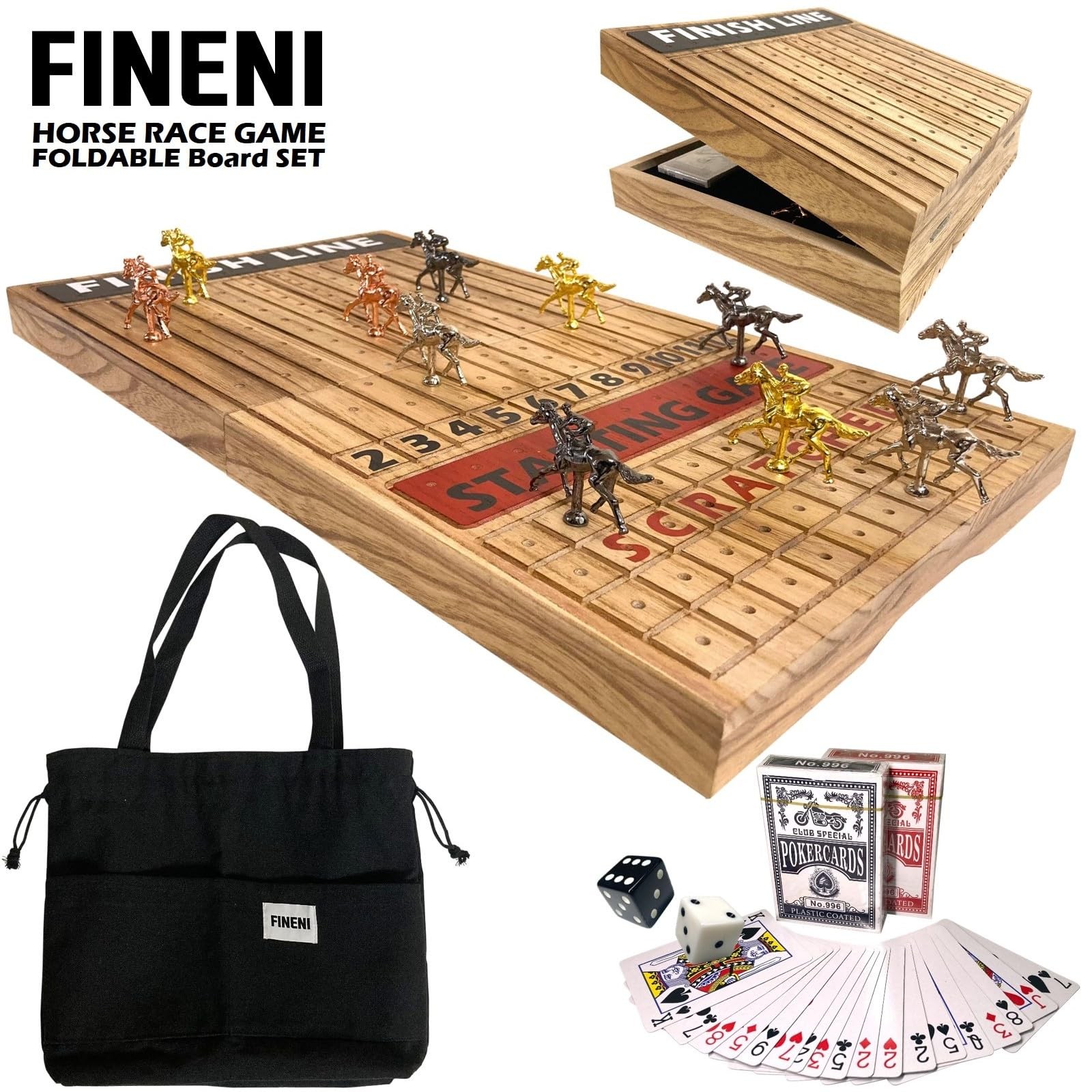 Horse Racing Game for Adults, Foldable Horse Race Board Game with 11 Luxuriou…