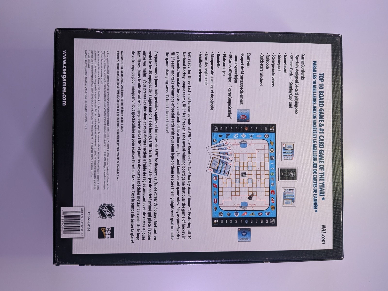 CSE Games NHL Ice Breaker Card Hockey Game Award Winner Complete CIB