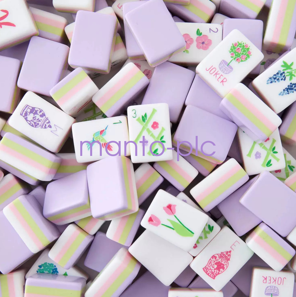 American Mahjong Game Set Light purple 160 Lavender Layered 284)