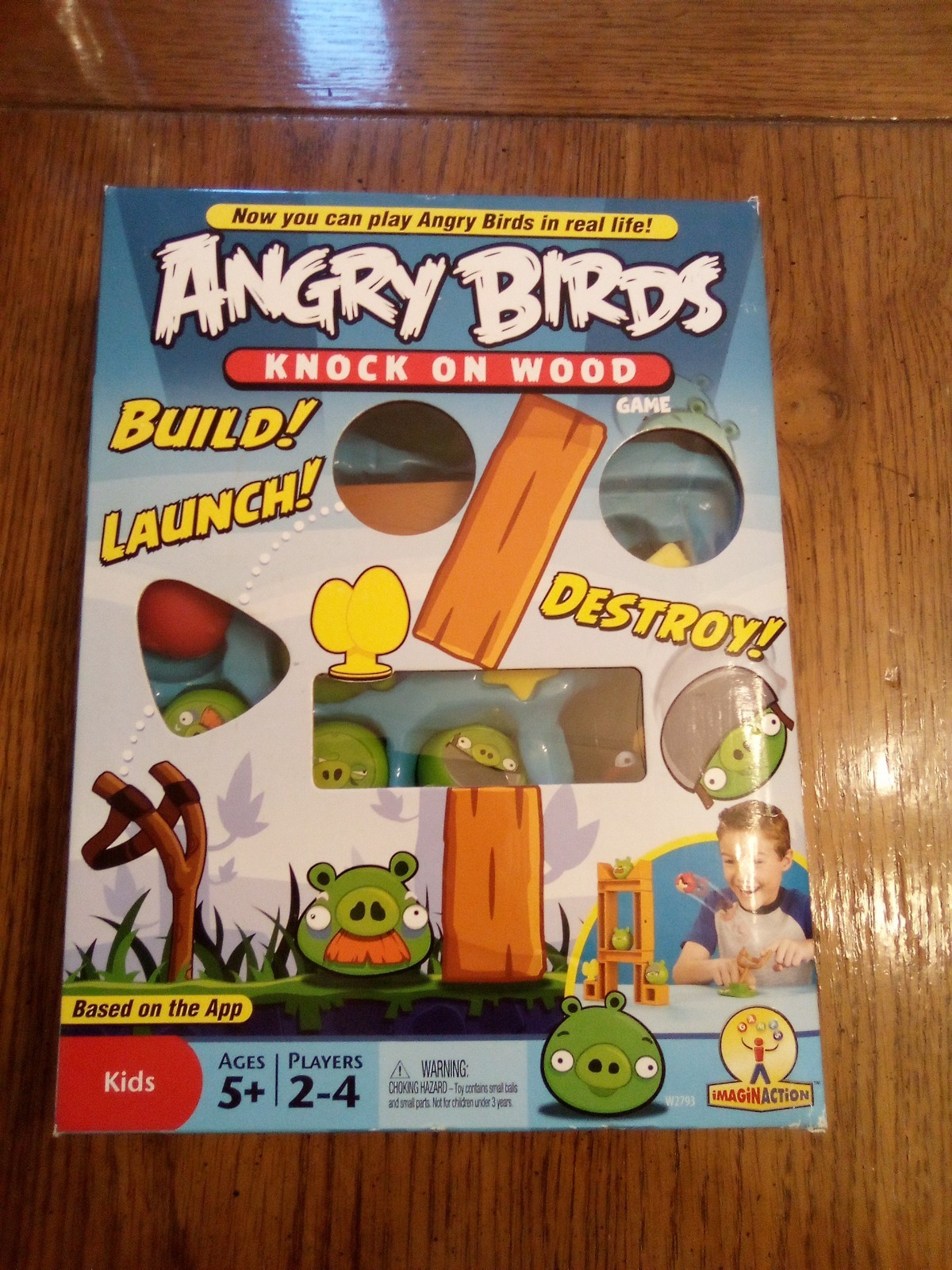 Mattel Games – W2793-BOARD Game – Angry Birds Knock On Wood Board Game complete