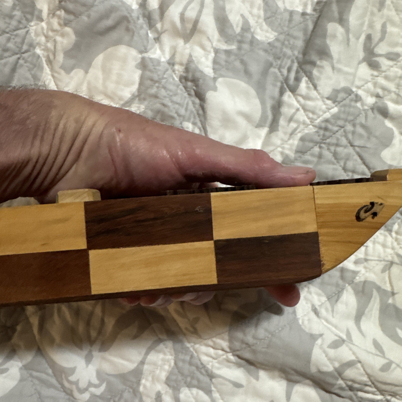 Handcrafted Wooden Dominoes Boat Box Colombia 15 Domino’s Missing Sail