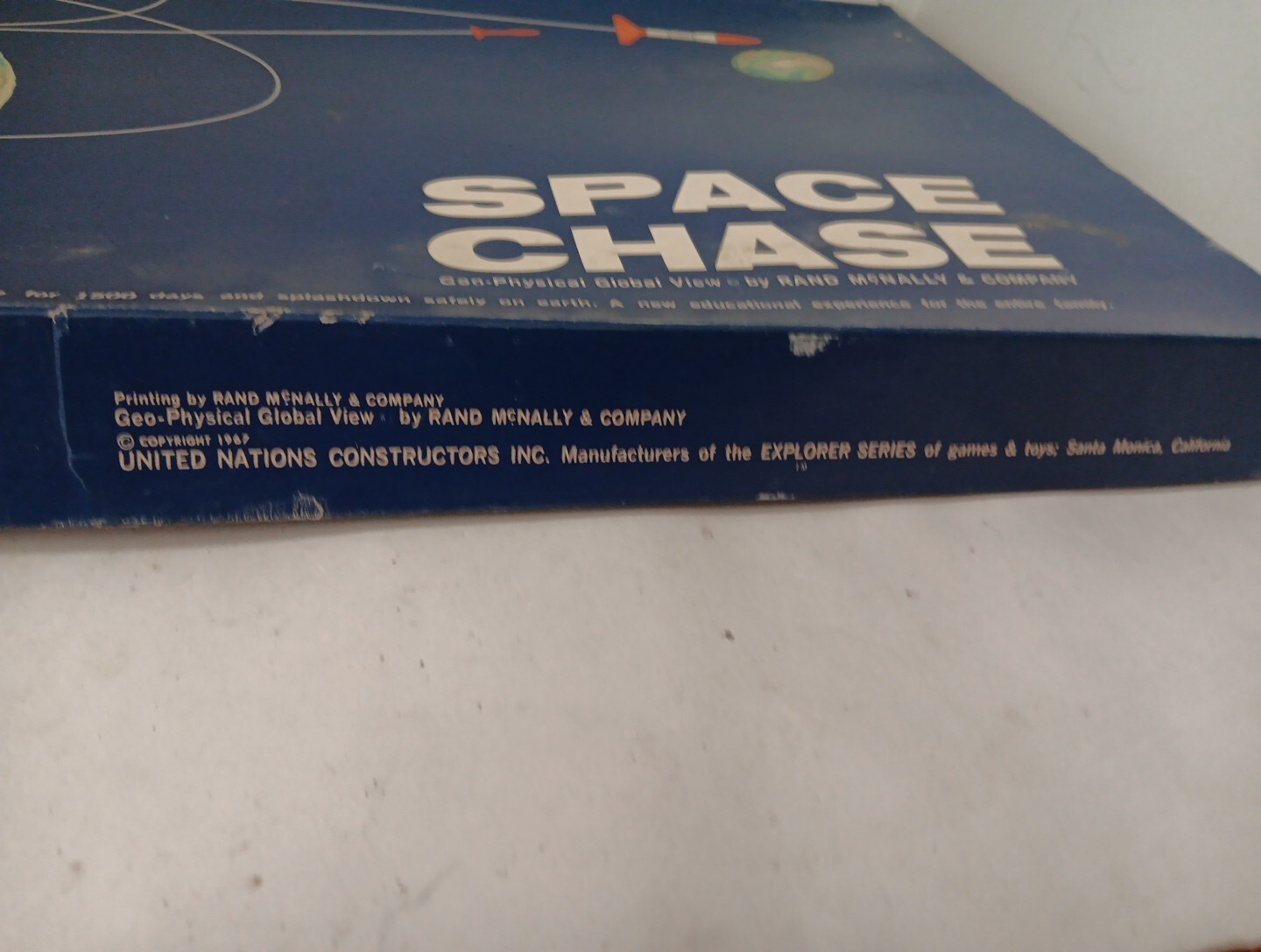 Space Chase, Board Game, 1967 Rand McNally, Rare HTF, Apollo Space Race Cold War