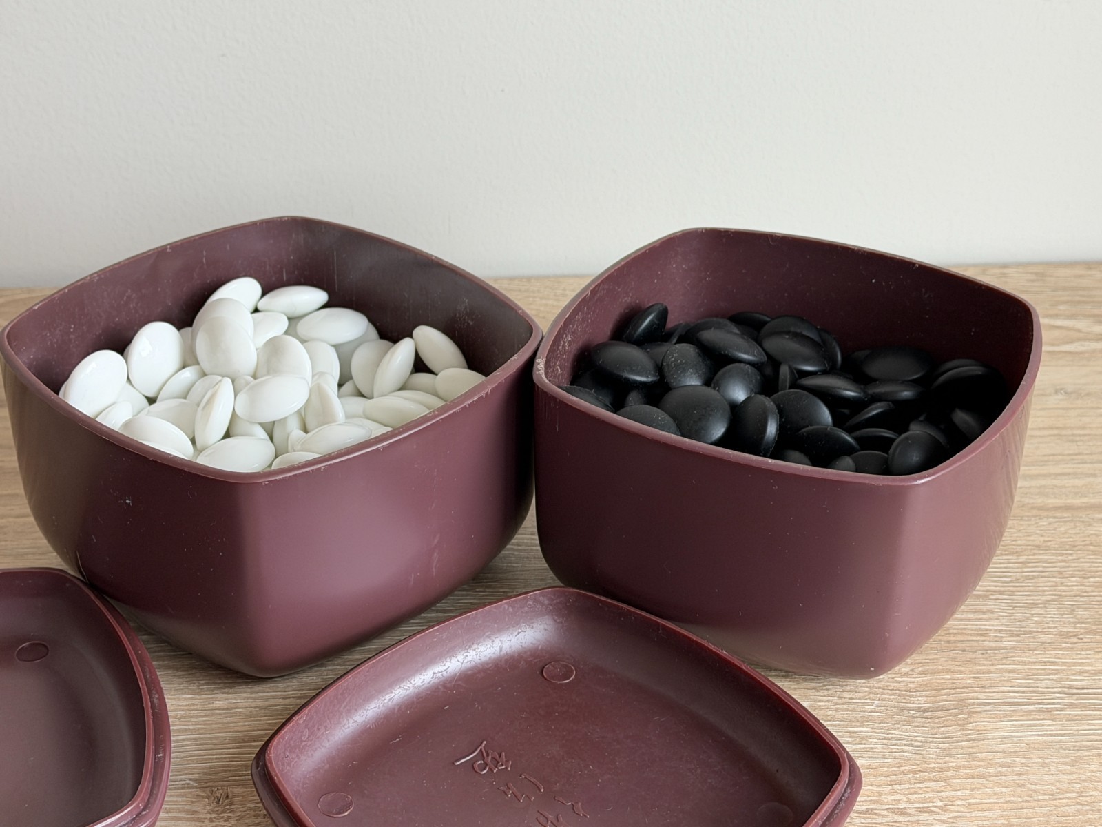 Japanese Go Igo Goishi Game Chip Black White Stones Set Melamine Bowls