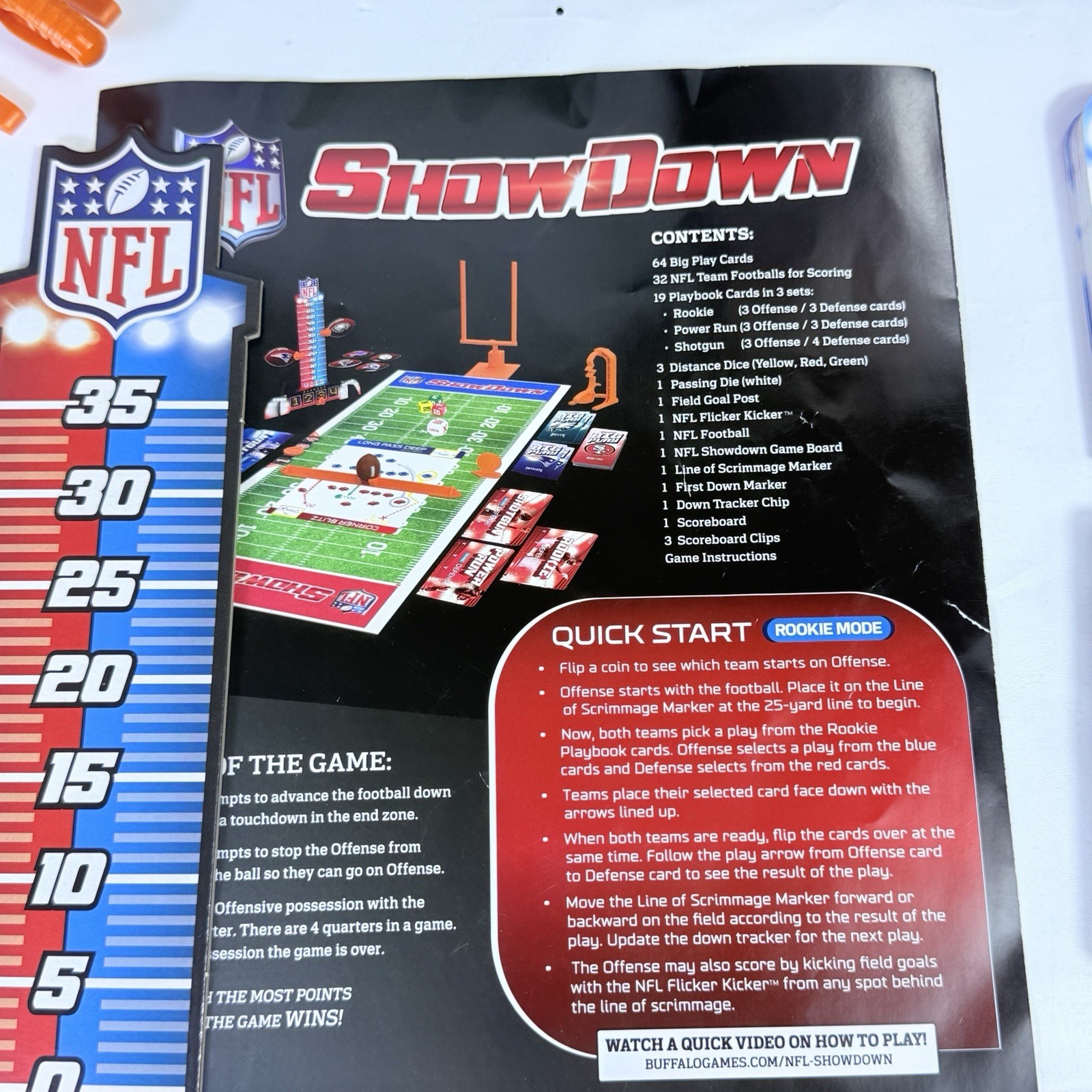 NFL Showdown Board Game Buffalo Games Official Licensed 100% Complete 2018