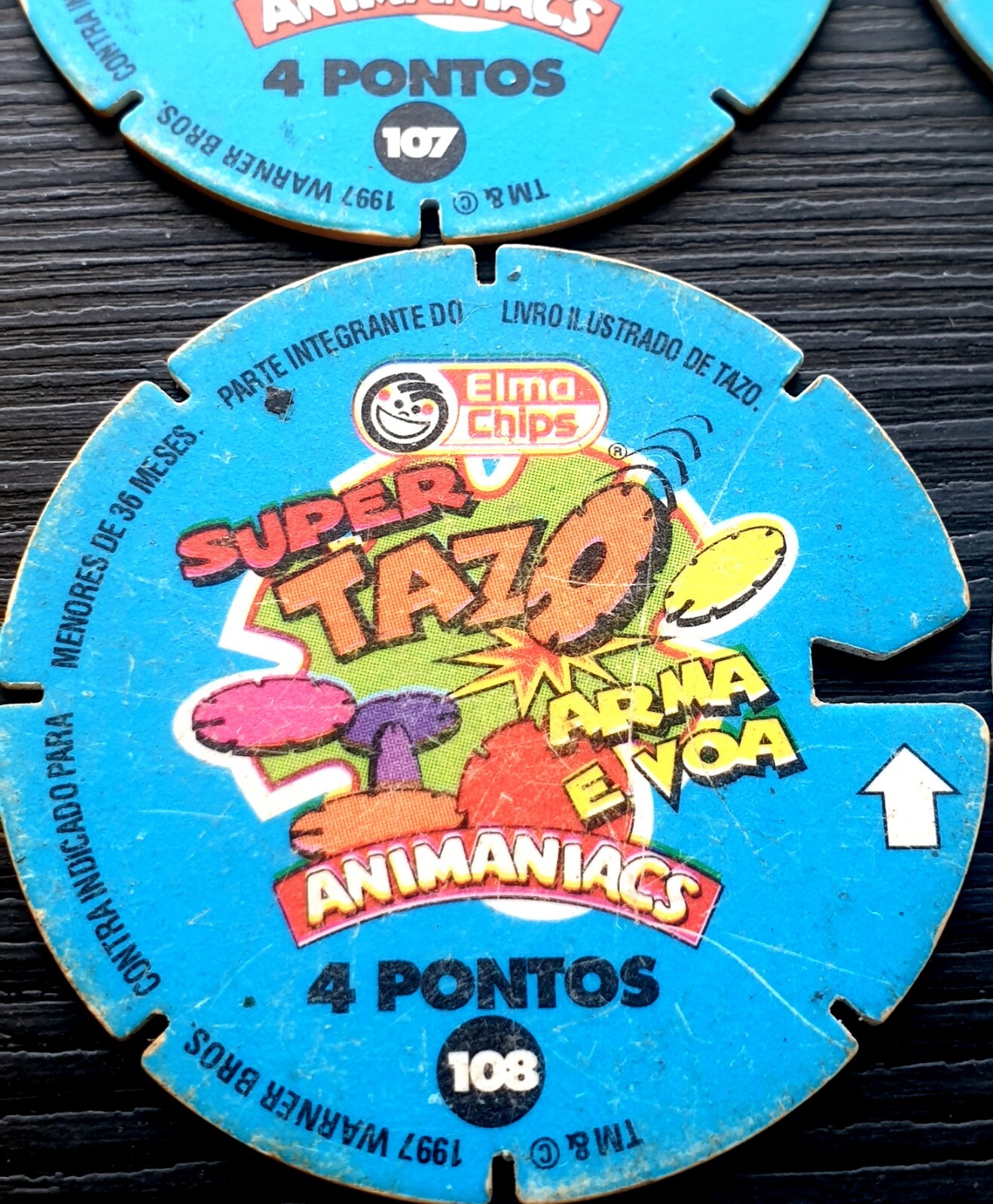 Animaniacs Tazos – Complete Set 1 to 60 Pogs *RARE* $10 / Tazo – Elma Chips 1997