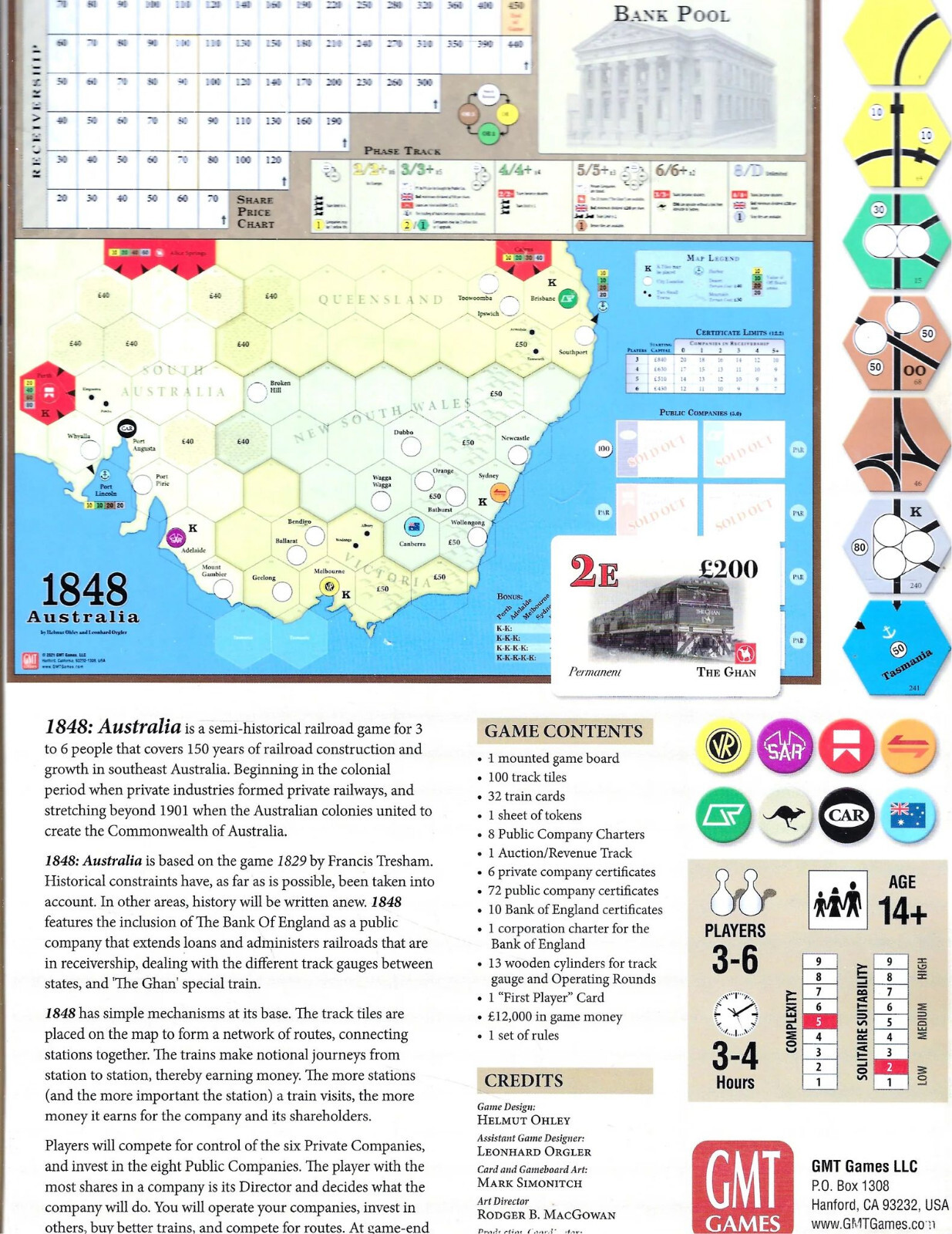 GMT Games: 1848: Australia 2021 Brand New In Shrink Wrap Fast Shipping