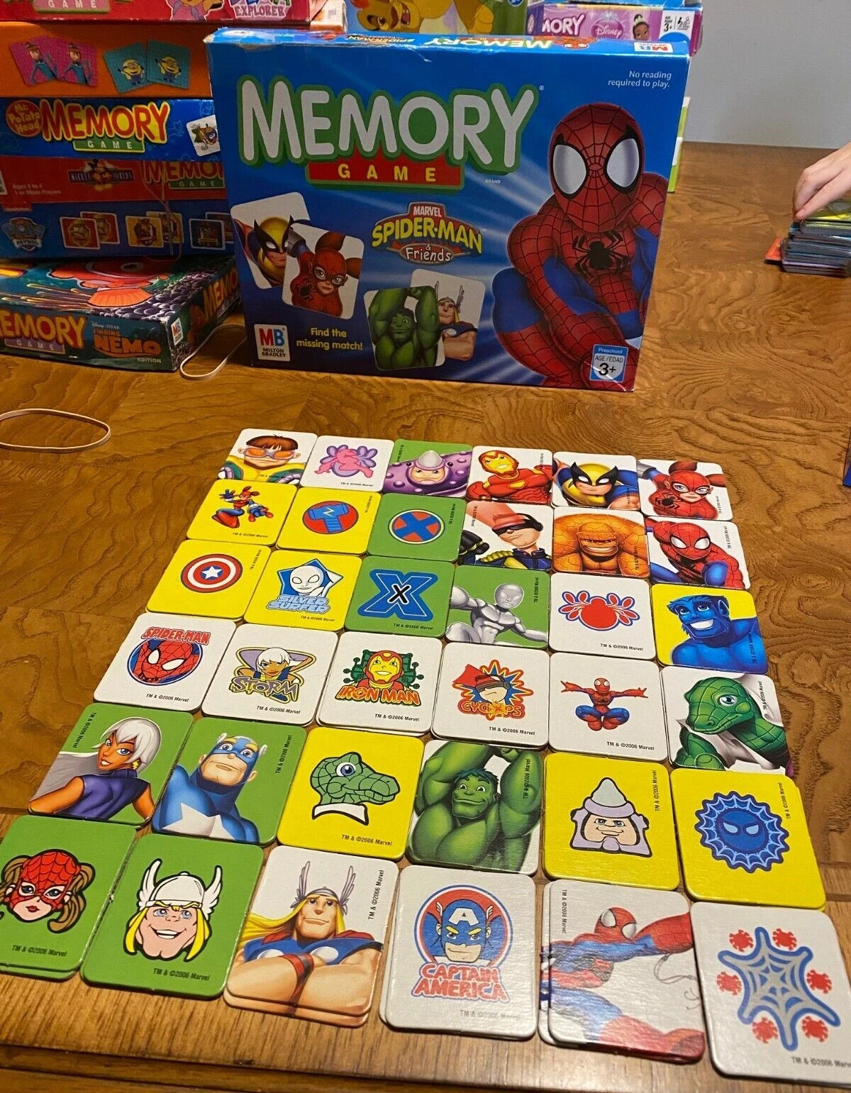 Marvel SPIDER-MAN & FRIENDS Complete Matching Card Game Memory 72 Cards (NO BOX)