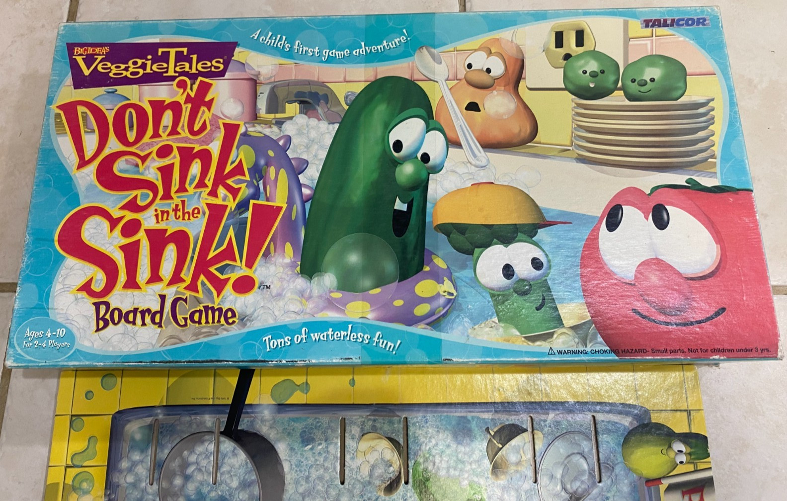 VeggieTales Don’t Sink in the Sink! Board Game Missing 1 Piece Veggie Tales