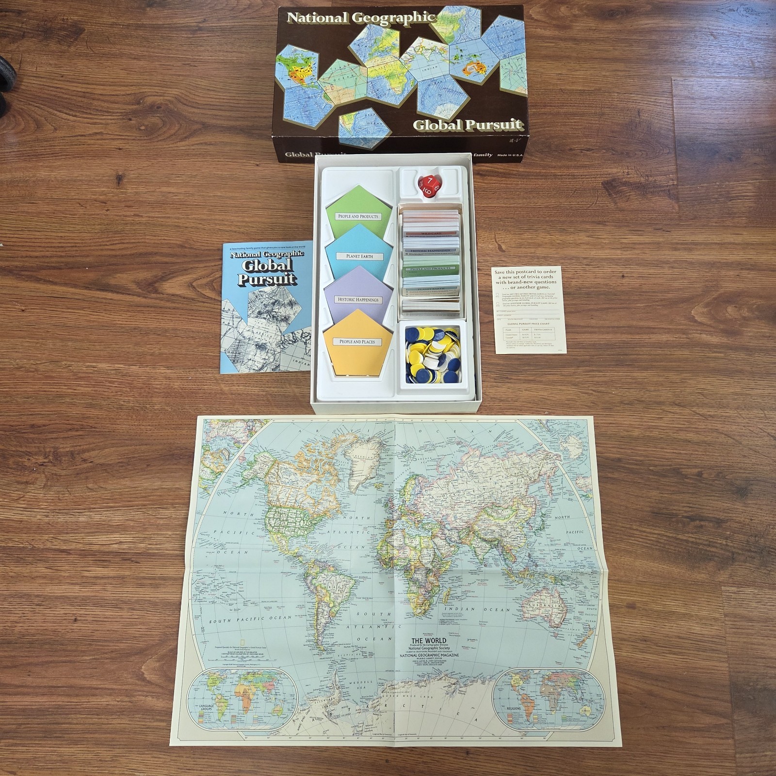 National Geographic GLOBAL PURSUIT Board Game 1987 Trivia Vintage COMPLETE
