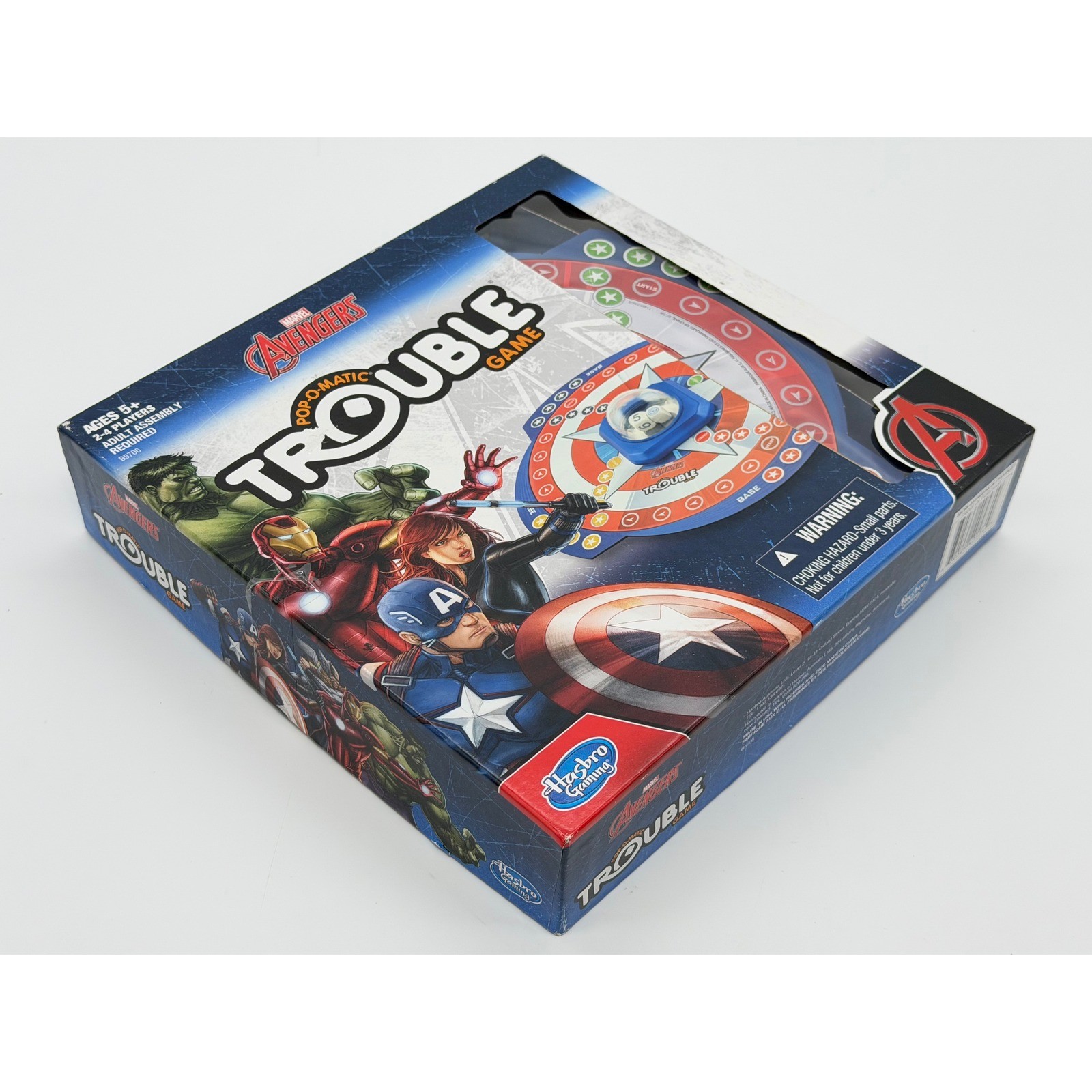 Hasbro Marvel Avengers Trouble Board Game Pop-O-Matic Captain America Shield Toy