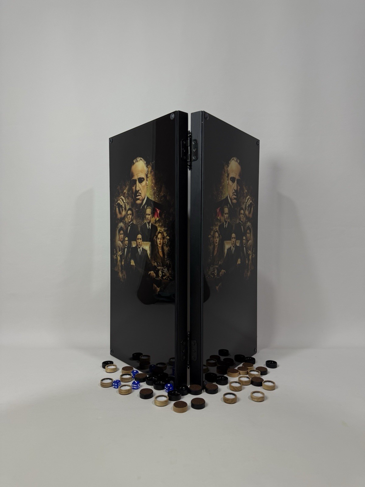 The Godfather Backgammon Board – Handmade Ash Wood & Glass Set, Luxury Gift