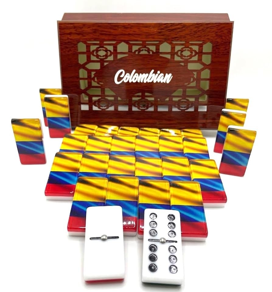 Colombian Premium Edition Dominoes Set Deluxe – Double Six Domino Tiles with …