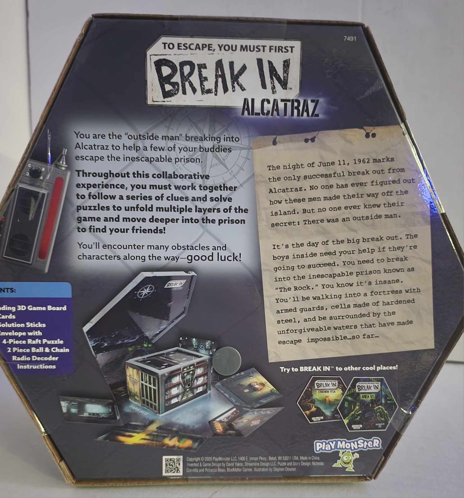 PlayMonster Break In: Alcatraz Collaborative Escape Board Game 10+ 1-6 Players