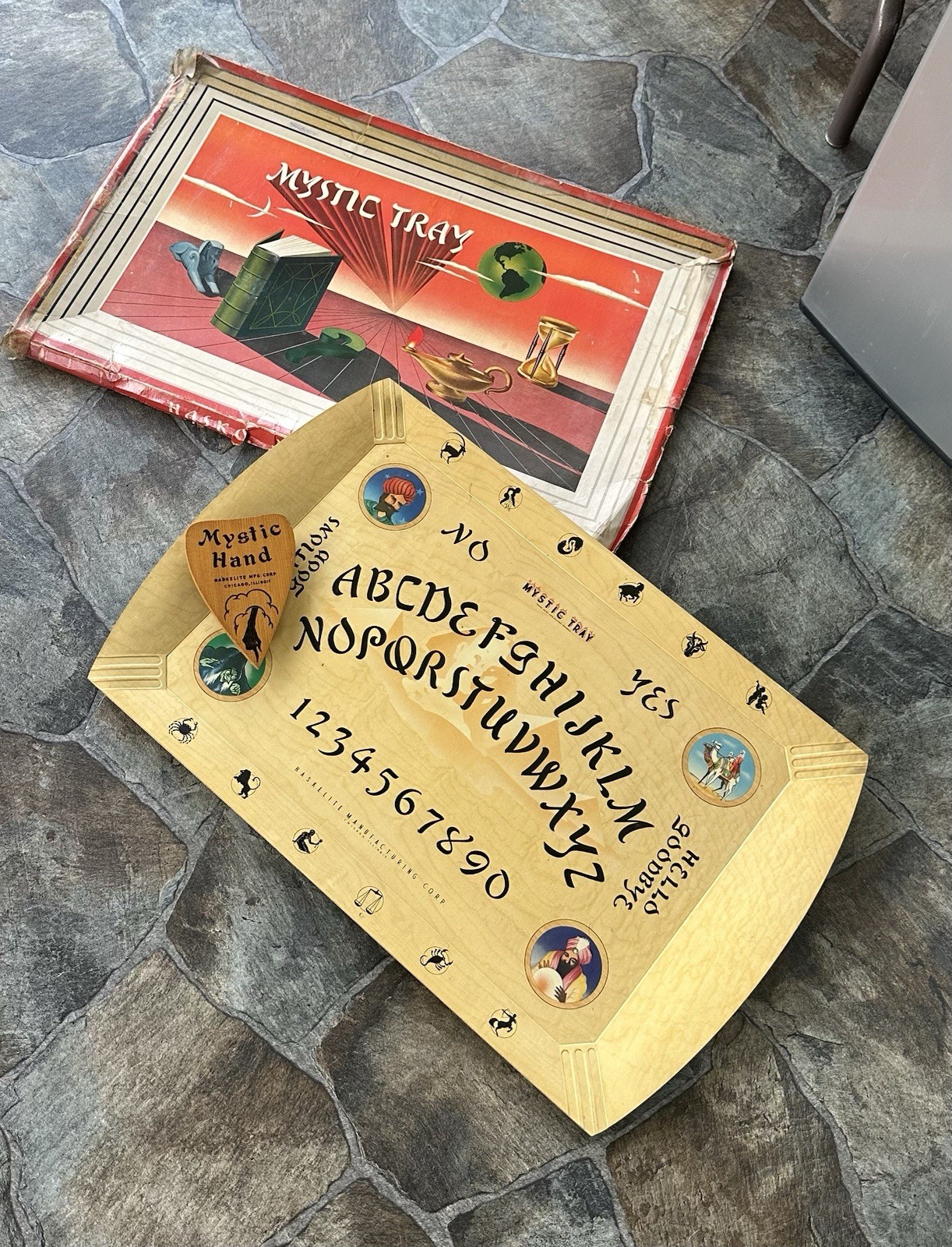 Mystic Tray 1940s COMPLETE! w/Wood Planchette & Box