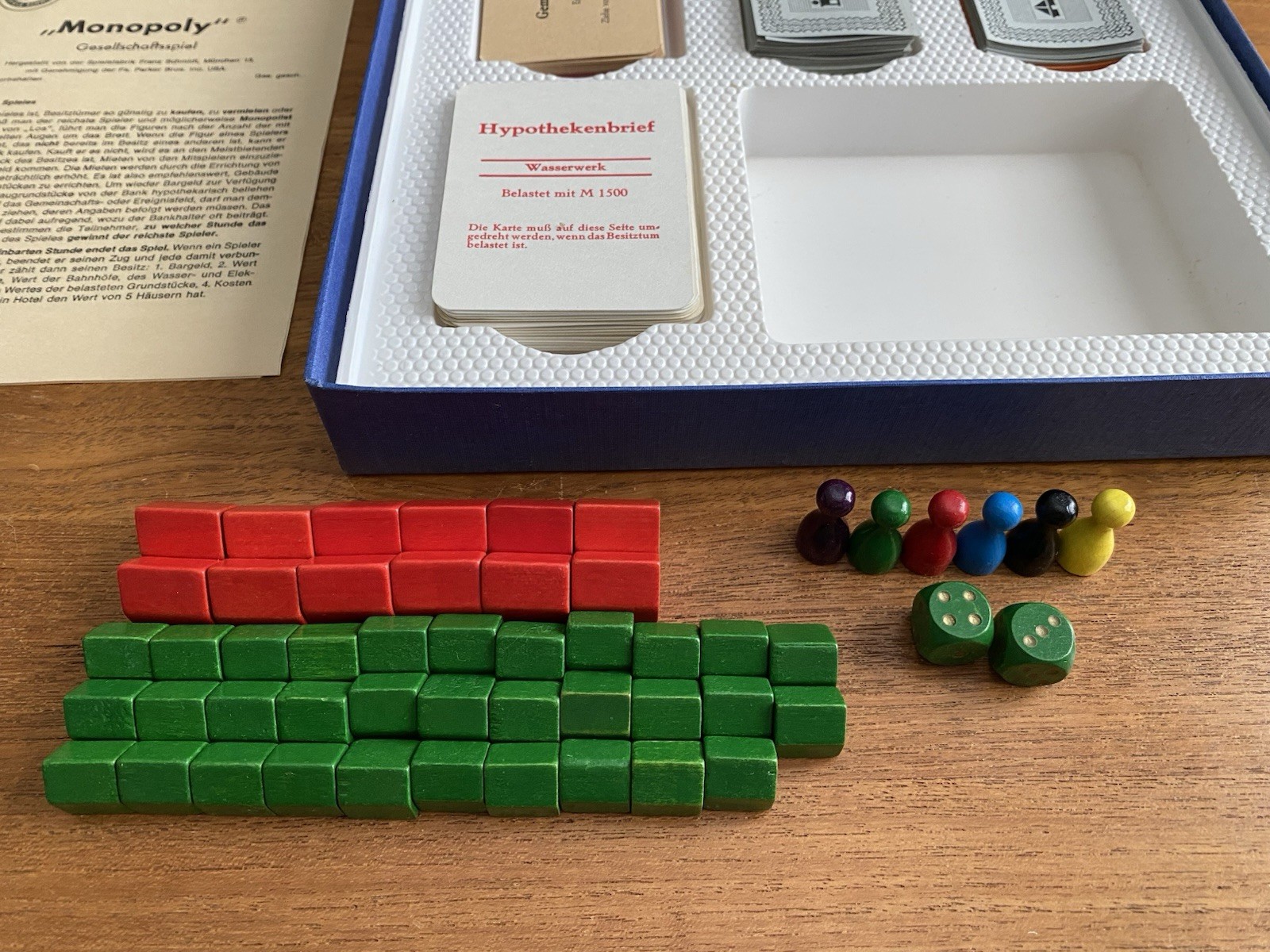 Monopoly Rare German Import 1961 Complete Wood Pcs Spiele Schmidt Excellent