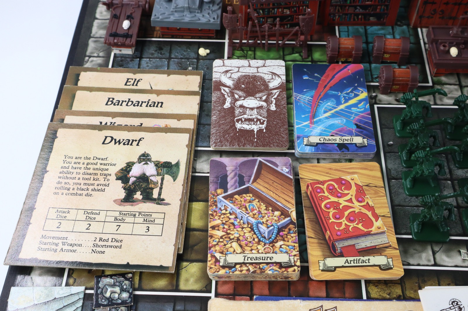 Hero Quest Board Game 1990 Kellar’s Keep, Witch Lord & Barbarian Quest Pack MB
