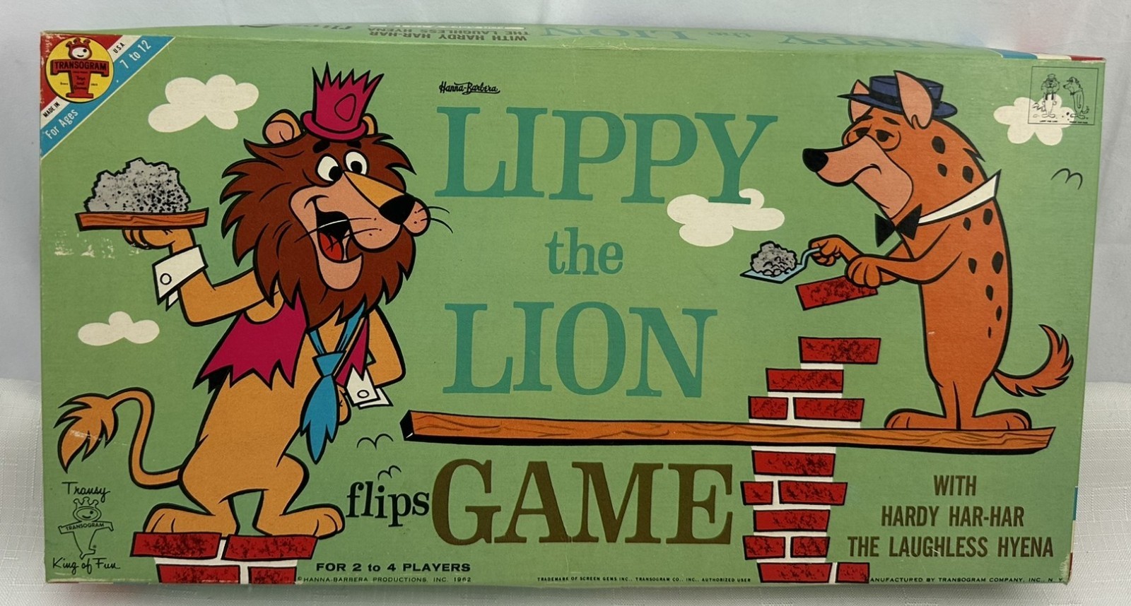 1962 Lippy the Lion Flips Game by Transogram Unpunched New Old Stock FREE SHIP