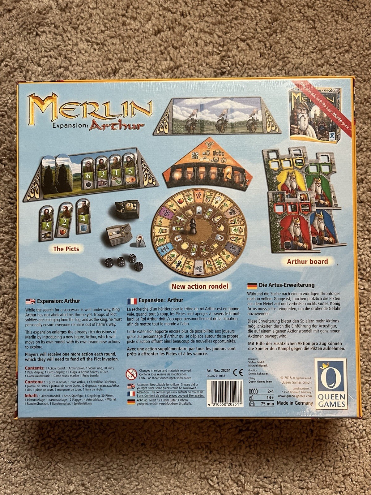 Merlin + Arthur Expansion Board Game Queen Games 2017 Stefan Feld NEW/SEALED