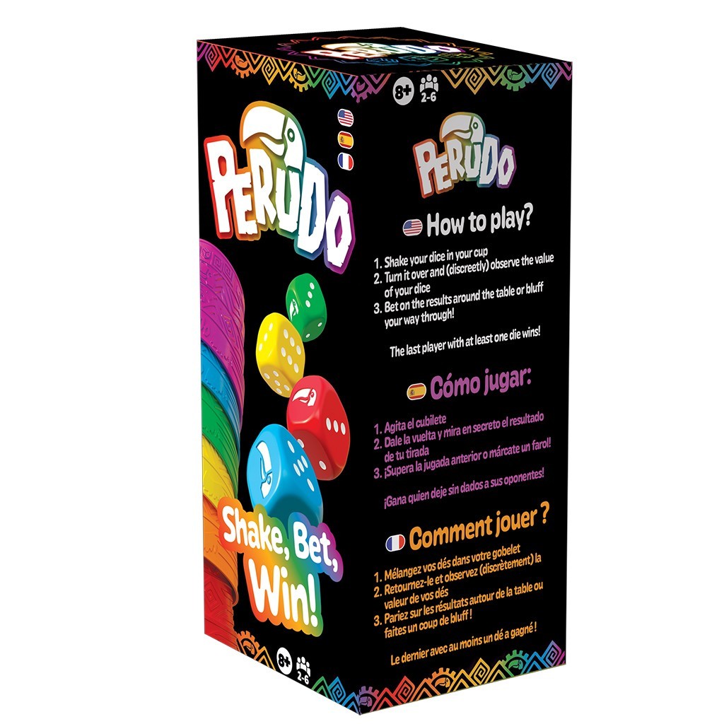 Perudo Liar’s Dice Game Zygomatic ZYGPER0102ML1 Family Party Pack Multi Lingual
